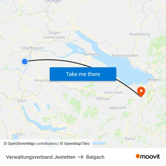 Verwaltungsverband Jestetten to Balgach map