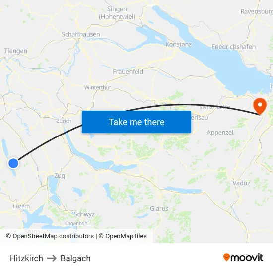 Hitzkirch to Balgach map