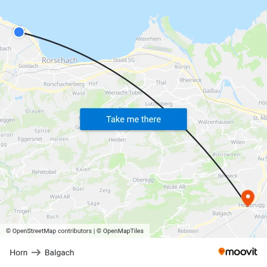 Horn to Balgach map