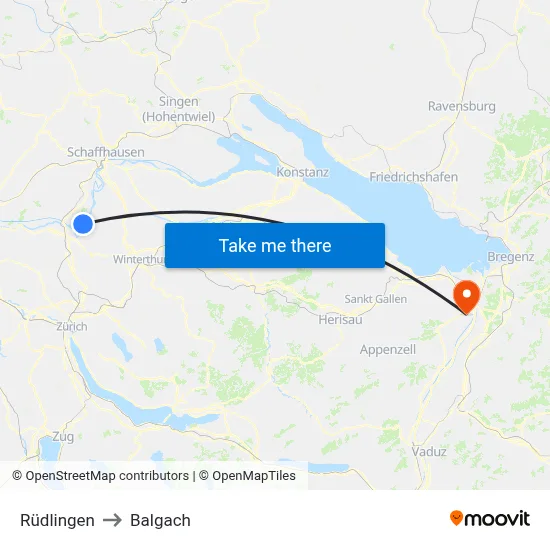 Rüdlingen to Balgach map