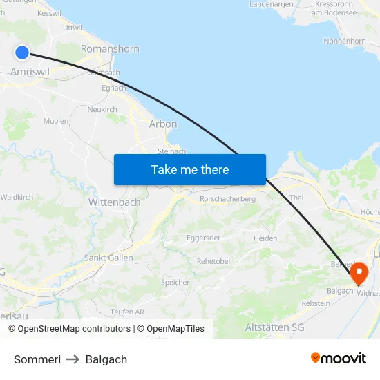 Sommeri to Balgach map