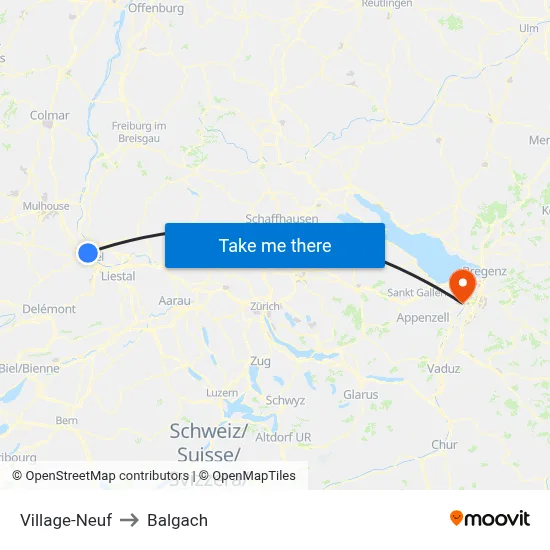 Village-Neuf to Balgach map