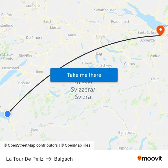 La Tour-De-Peilz to Balgach map