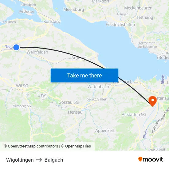 Wigoltingen to Balgach map