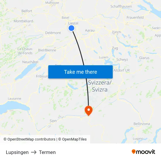 Lupsingen to Termen map