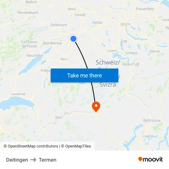 Deitingen to Termen map