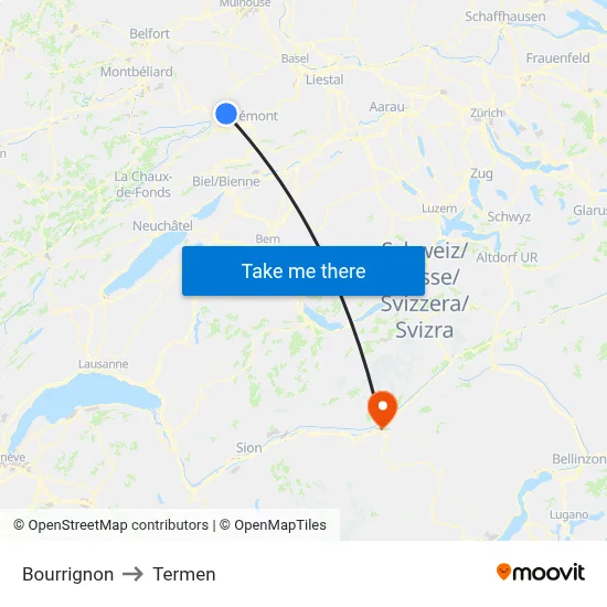 Bourrignon to Termen map