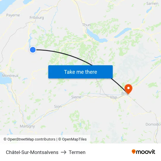 Châtel-Sur-Montsalvens to Termen map