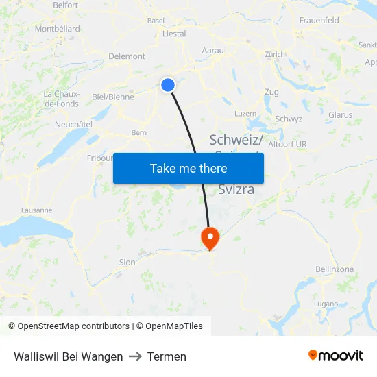 Walliswil Bei Wangen to Termen map