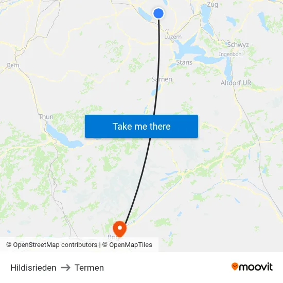 Hildisrieden to Termen map