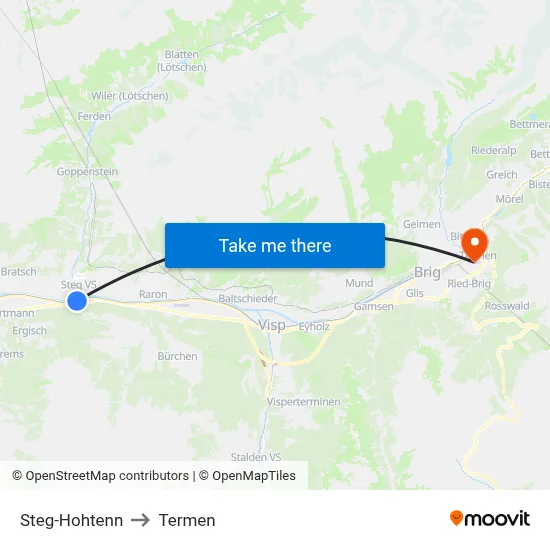 Steg-Hohtenn to Termen map