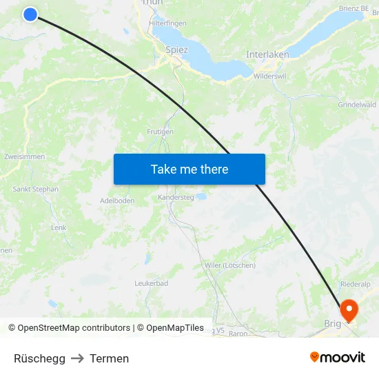 Rüschegg to Termen map