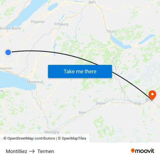 Montilliez to Termen map