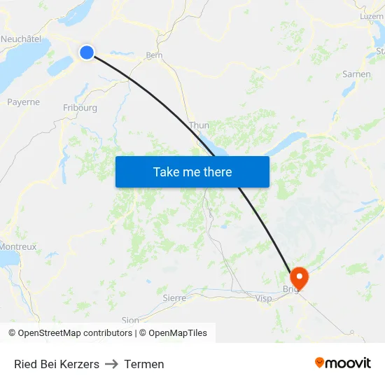 Ried Bei Kerzers to Termen map