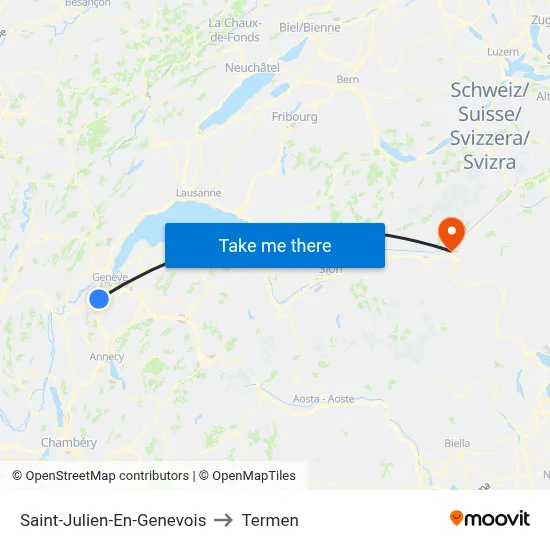 Saint-Julien-En-Genevois to Termen map