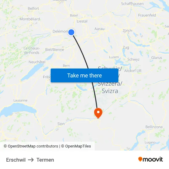 Erschwil to Termen map