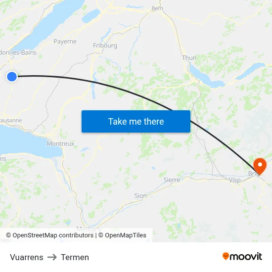 Vuarrens to Termen map