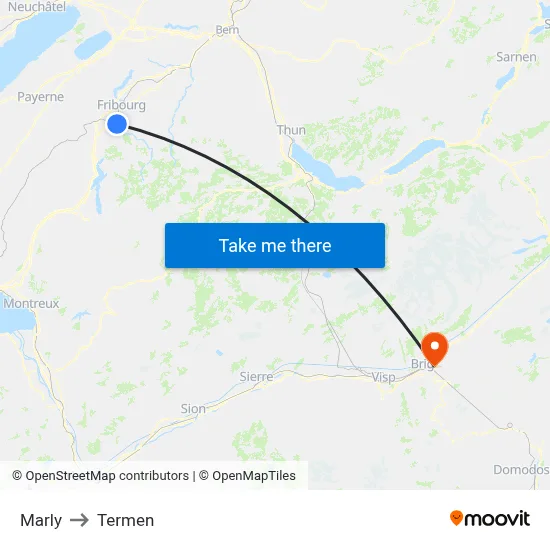 Marly to Termen map