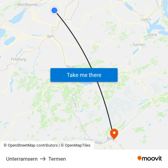 Unterramsern to Termen map