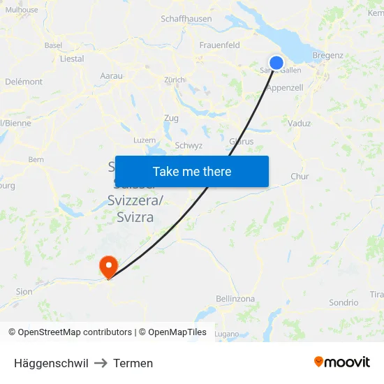 Häggenschwil to Termen map