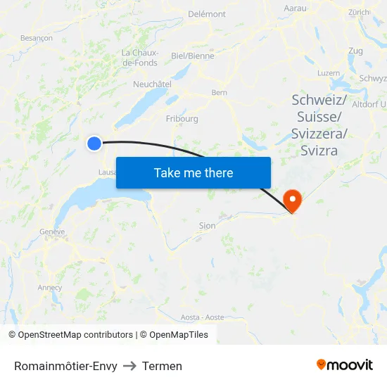 Romainmôtier-Envy to Termen map