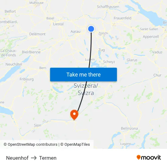 Neuenhof to Termen map