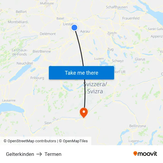 Gelterkinden to Termen map