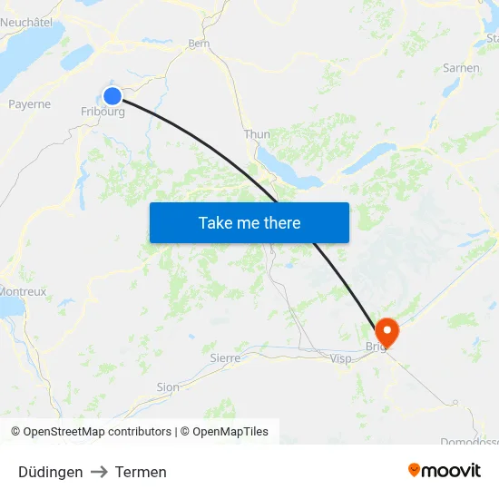 Düdingen to Termen map