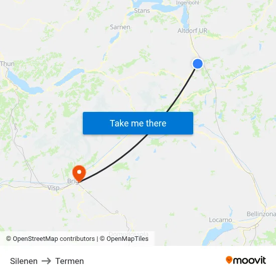 Silenen to Termen map