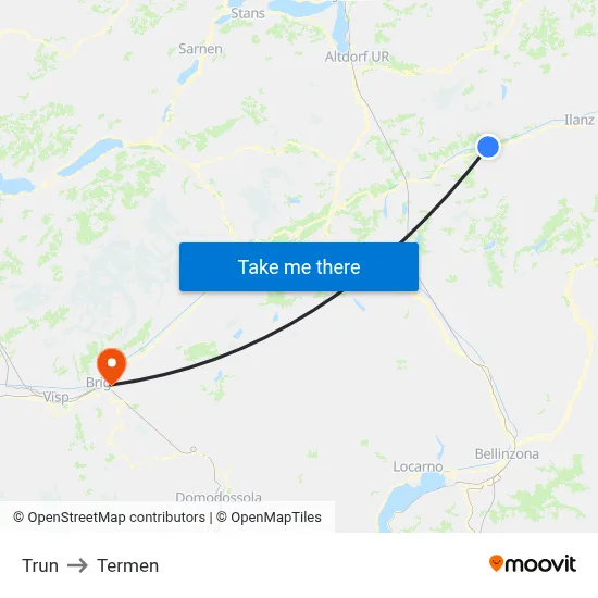 Trun to Termen map