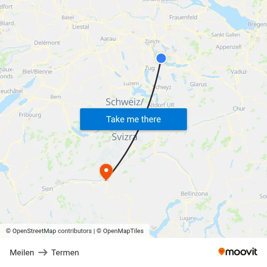 Meilen to Termen map