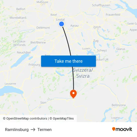 Ramlinsburg to Termen map