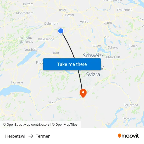 Herbetswil to Termen map