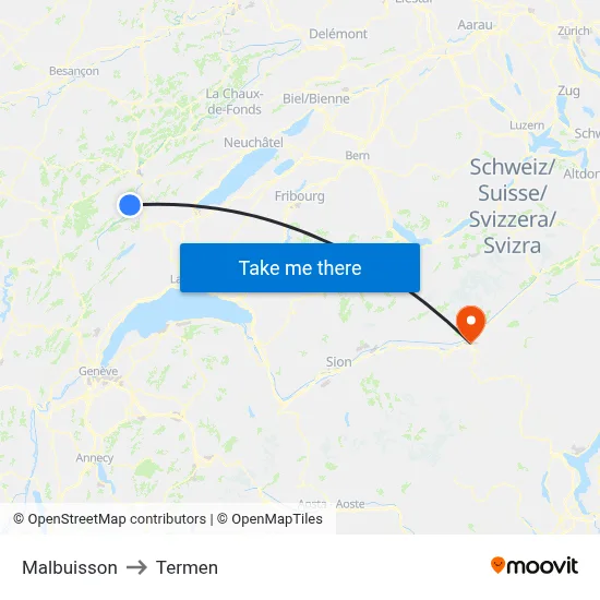 Malbuisson to Termen map