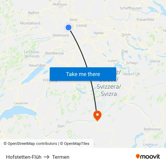 Hofstetten-Flüh to Termen map