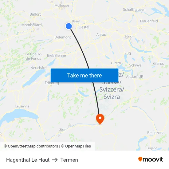Hagenthal-Le-Haut to Termen map