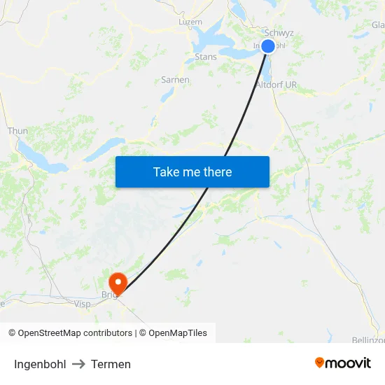 Ingenbohl to Termen map