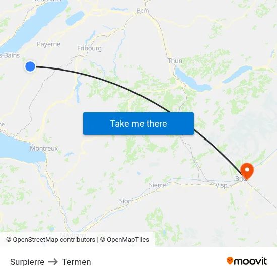 Surpierre to Termen map