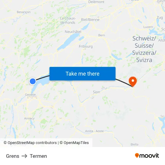 Grens to Termen map