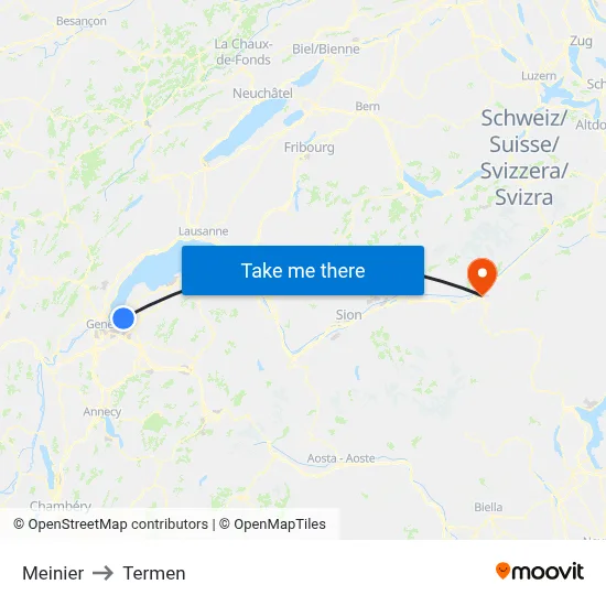 Meinier to Termen map