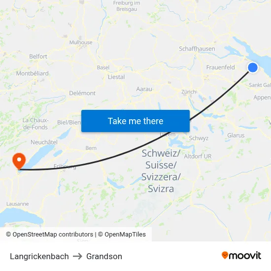 Langrickenbach to Grandson map