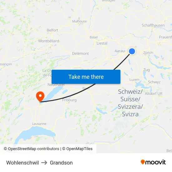Wohlenschwil to Grandson map