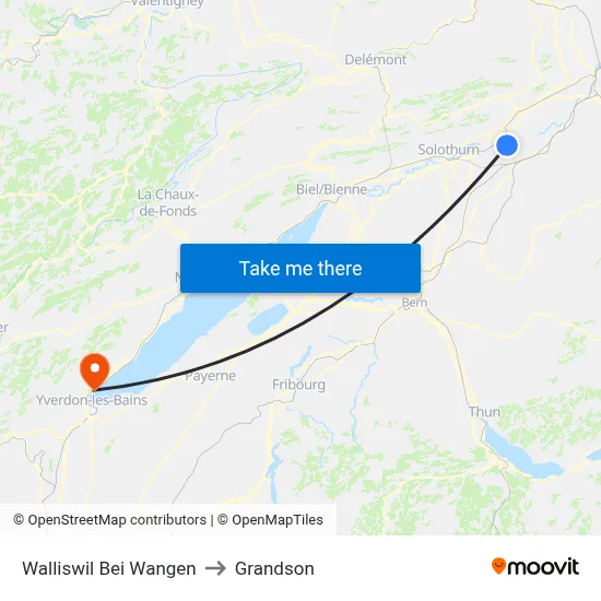 Walliswil Bei Wangen to Grandson map