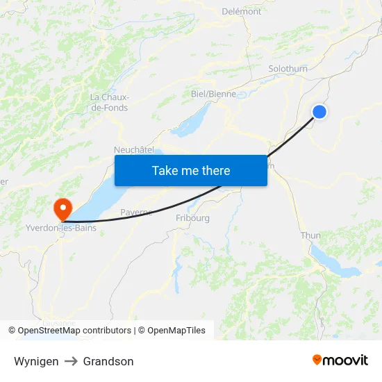 Wynigen to Grandson map