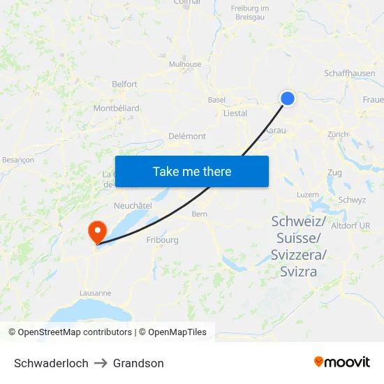 Schwaderloch to Grandson map