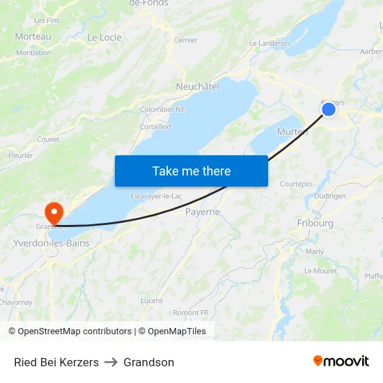Ried Bei Kerzers to Grandson map