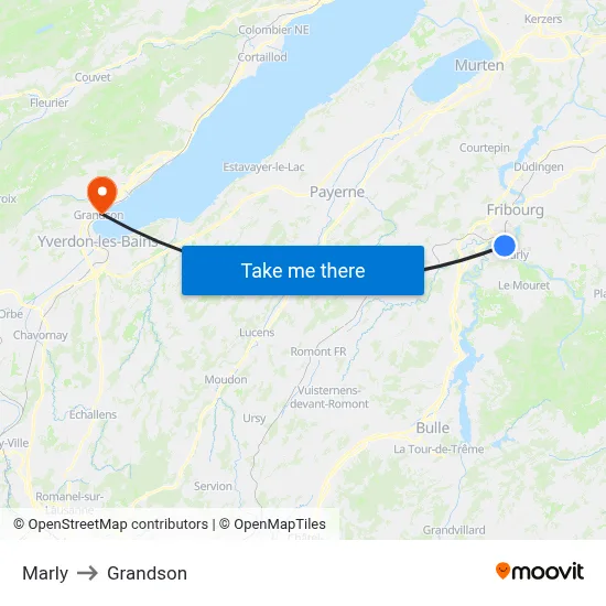 Marly to Grandson map