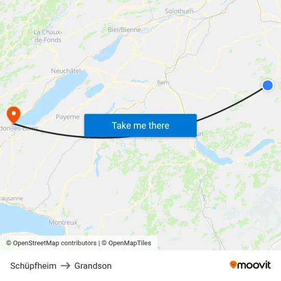 Schüpfheim to Grandson map