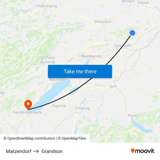 Matzendorf to Grandson map