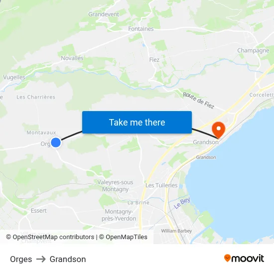 Orges to Grandson map